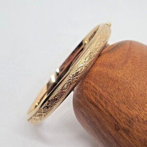 Vintage 14K GF Marathon hinged bangle bracelet engraved floral pattern classic